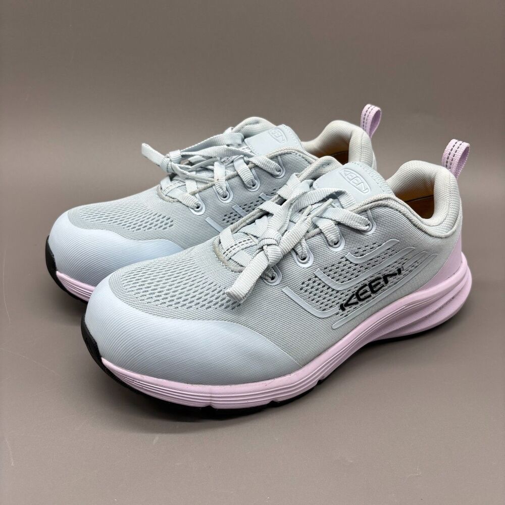 Womens Work Shoes Keen Utility Minneapolis Carbon Toe Non Slip 9M Gray Pink EH